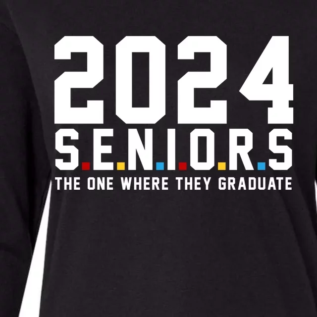 2024 Seniors The One Where They Graduated Womens Cotton Relaxed Long Sleeve T-Shirt