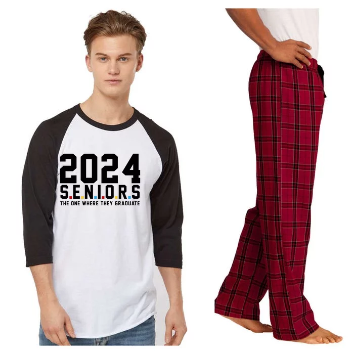 2024 Seniors The One Where They Graduated Raglan Sleeve Pajama Set