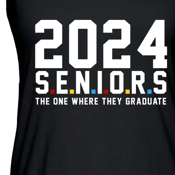 2024 Seniors The One Where They Graduated Ladies Essential Flowy Tank