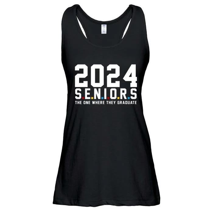 2024 Seniors The One Where They Graduated Ladies Essential Flowy Tank