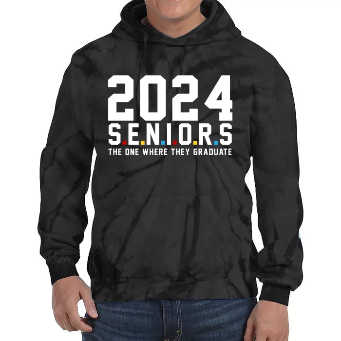 2024 Seniors The One Where They Graduated Tie Dye Hoodie