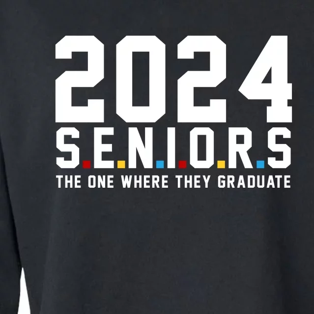 2024 Seniors The One Where They Graduated Cropped Pullover Crew