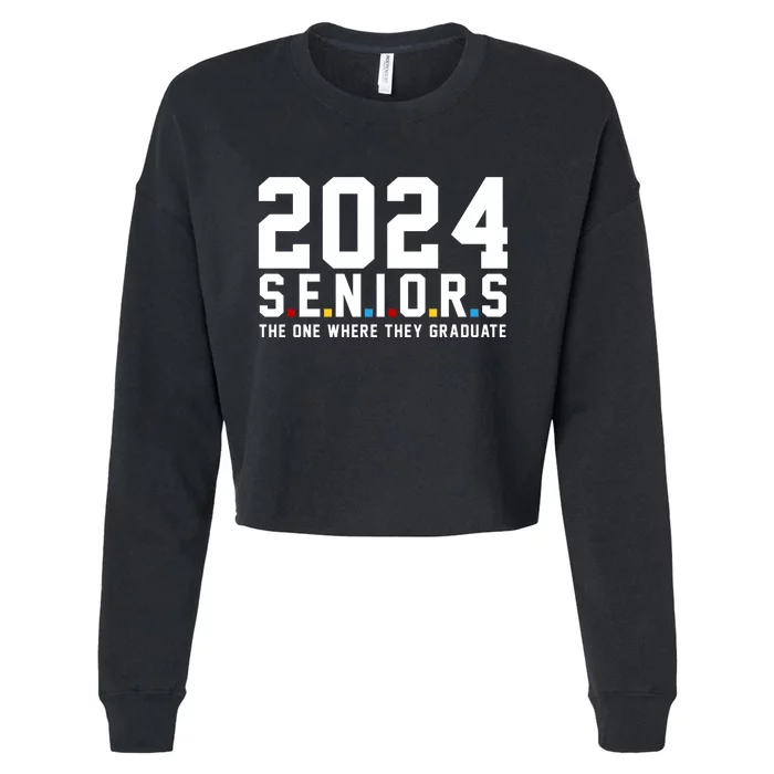 2024 Seniors The One Where They Graduated Cropped Pullover Crew