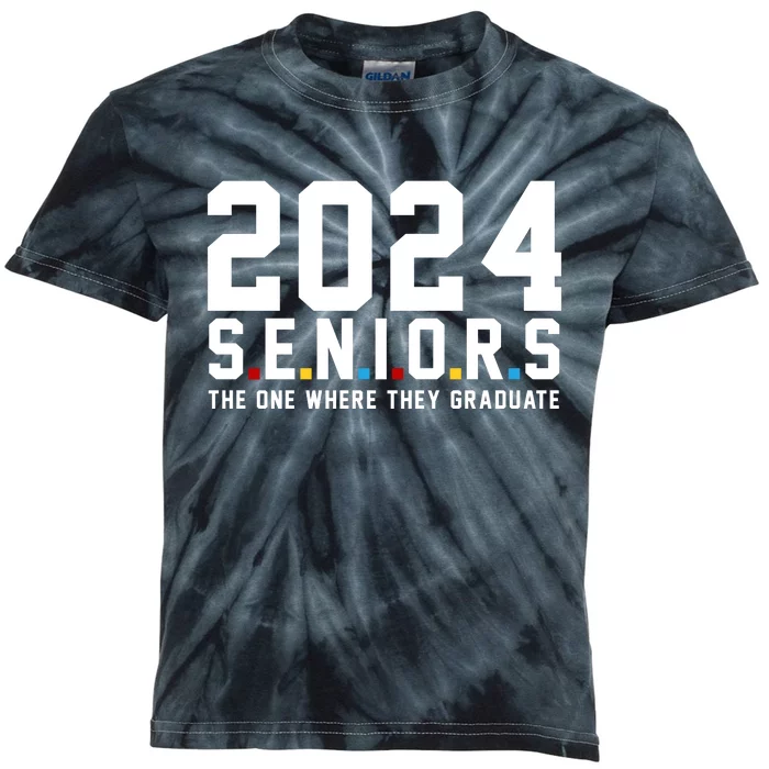 2024 Seniors The One Where They Graduated Kids Tie-Dye T-Shirt