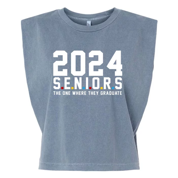 2024 Seniors The One Where They Graduated Garment-Dyed Women's Muscle Tee