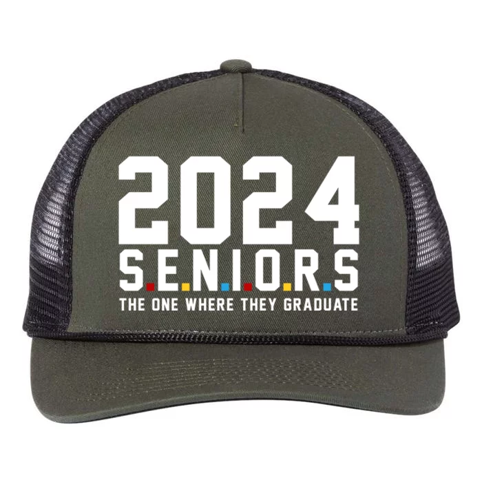 2024 Seniors The One Where They Graduated Retro Rope Trucker Hat Cap