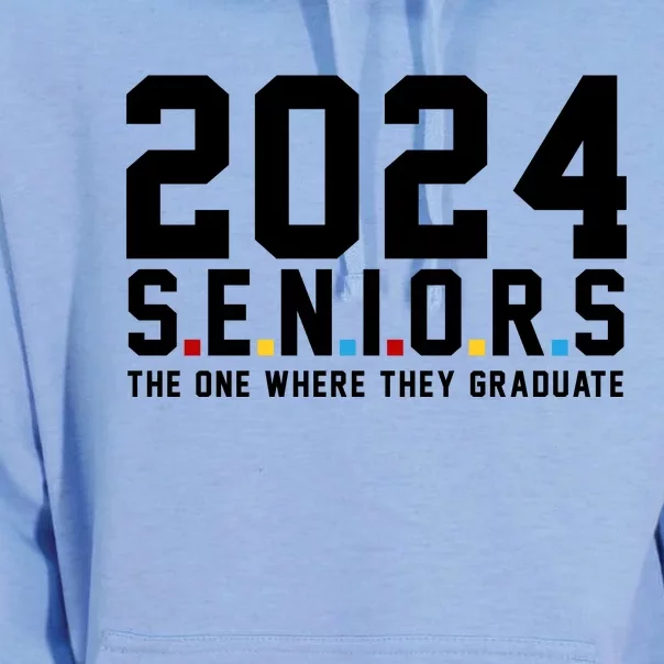 2024 Seniors The One Where They Graduated Unisex Surf Hoodie