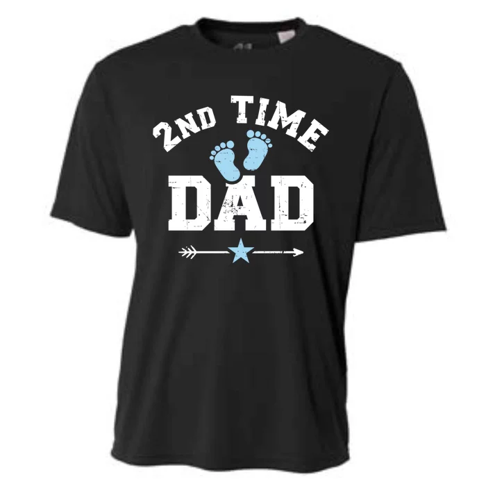 2nd Second Time Dad Announcet Gift Cooling Performance Crew T-Shirt