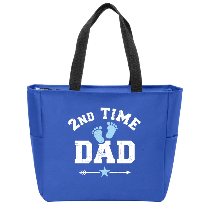 2nd Second Time Dad Announcet Gift Zip Tote Bag