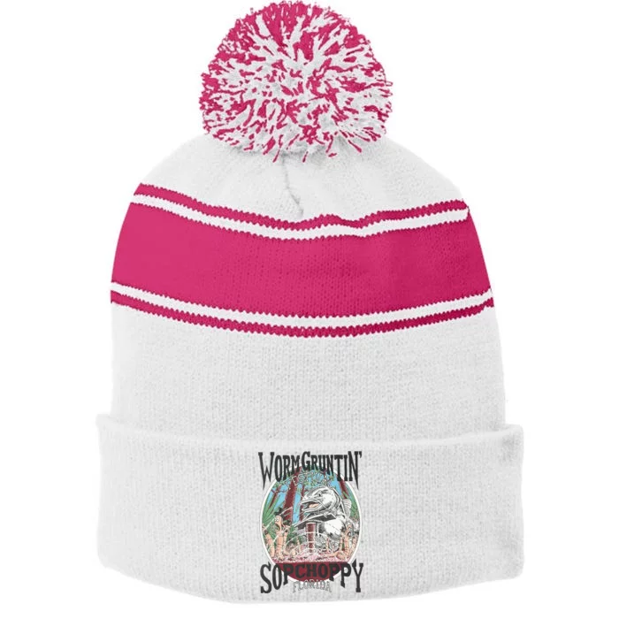 2005 Sopchoppy Worm Grunting Festival Stripe Pom Pom Beanie