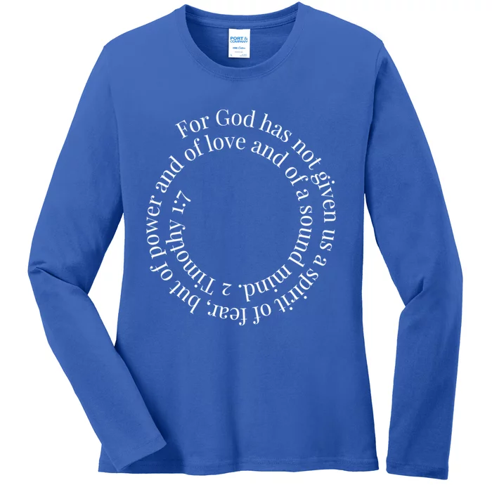 2 Timothy 1:7 Cute Gift Bible Verse Gift Ladies Long Sleeve Shirt