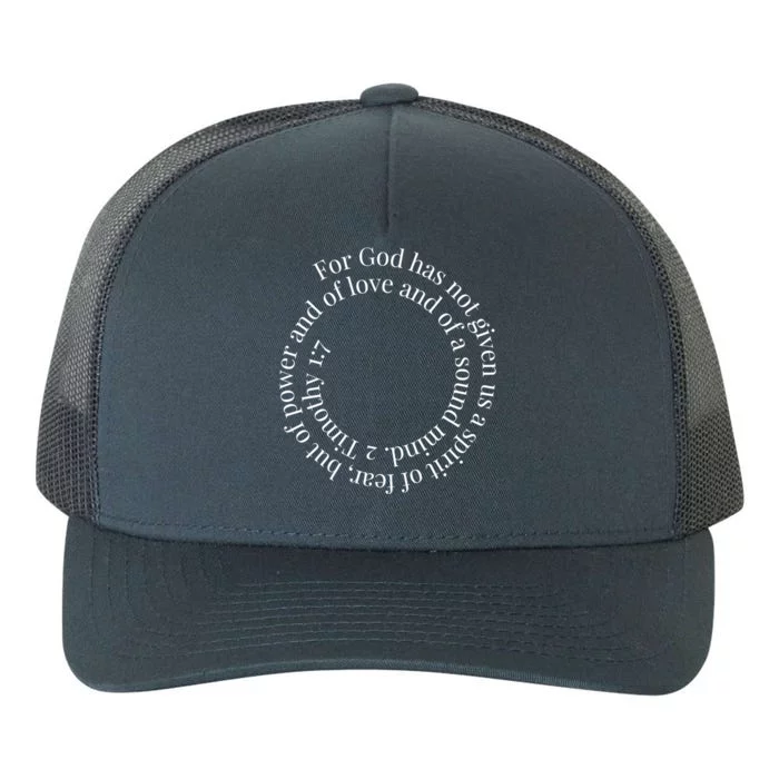 2 Timothy 1:7 Cute Gift Bible Verse Gift Yupoong Adult 5-Panel Trucker Hat