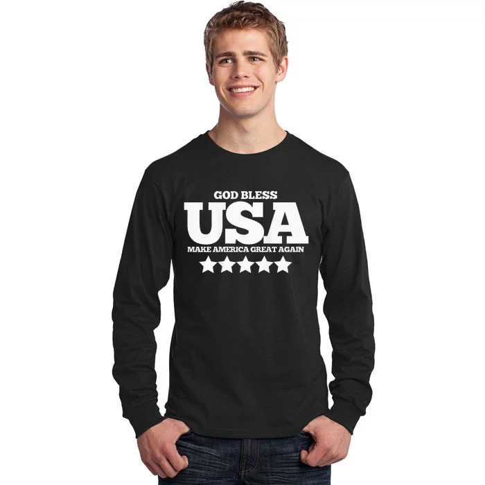 2024 Trump 45 47 Ultra Maga God Bless Usa Tall Long Sleeve T-Shirt