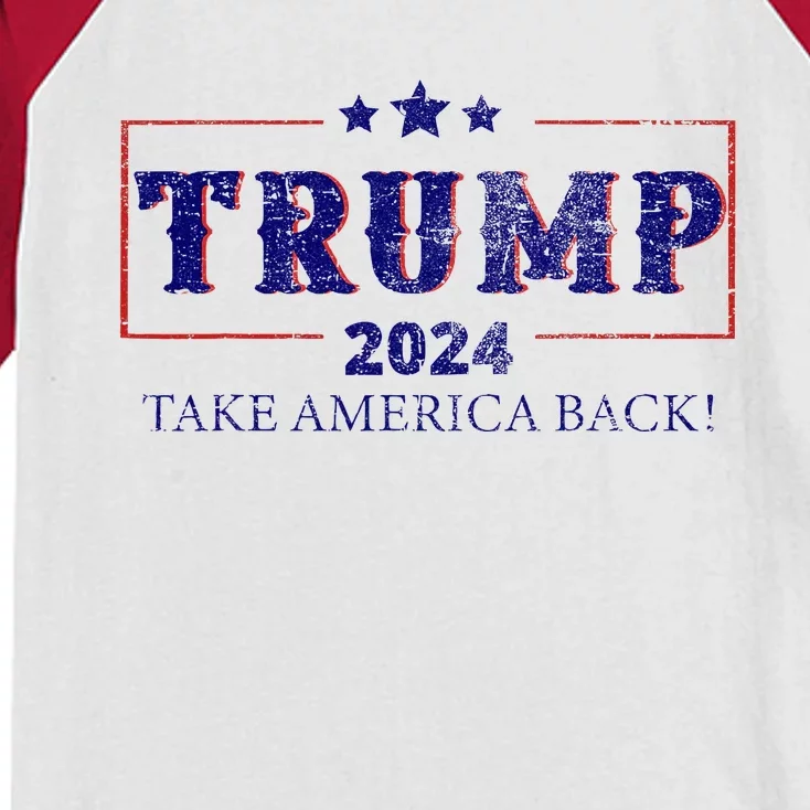 2024 Take America Back Trump Make America Kids Colorblock Raglan Jersey