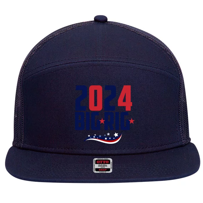 2024 Too Big To Rig Trump Election American Gift 7 Panel Mesh Trucker Snapback Hat