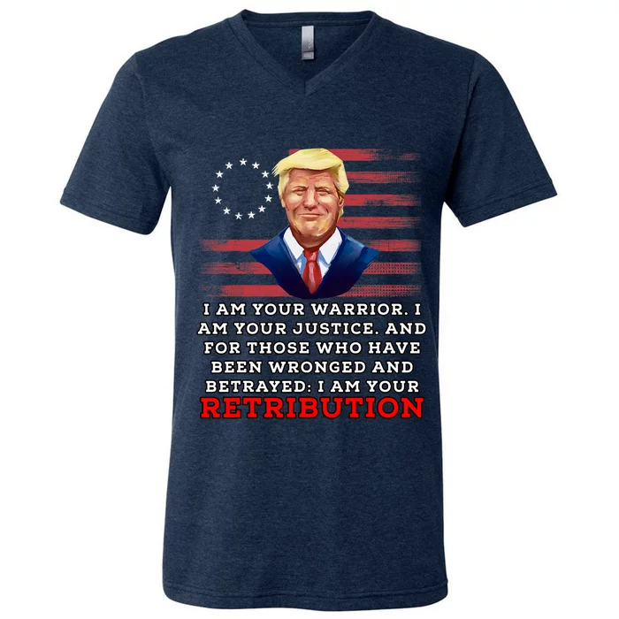 2024 Trump Desantis Florida CPAC I Am Your Retribution Trumo V-Neck T-Shirt