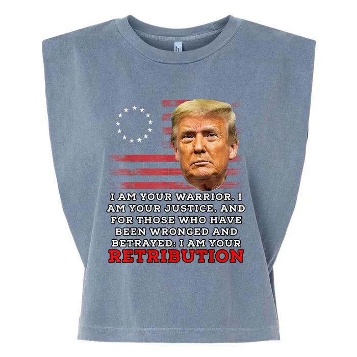 2024 Trump Desantis Florida CPAC I Am Your Retribution Trumo Garment-Dyed Women's Muscle Tee