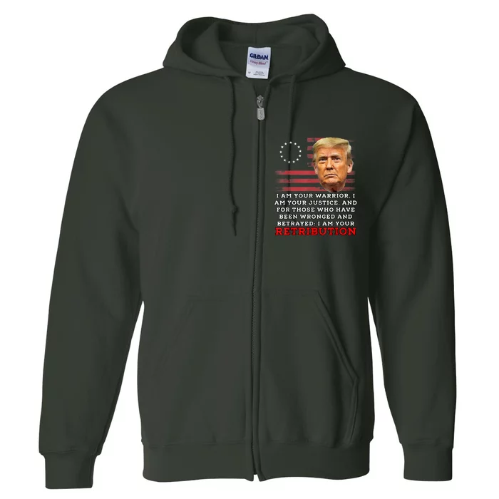 2024 Trump Desantis Florida CPAC I Am Your Retribution Trumo Full Zip Hoodie