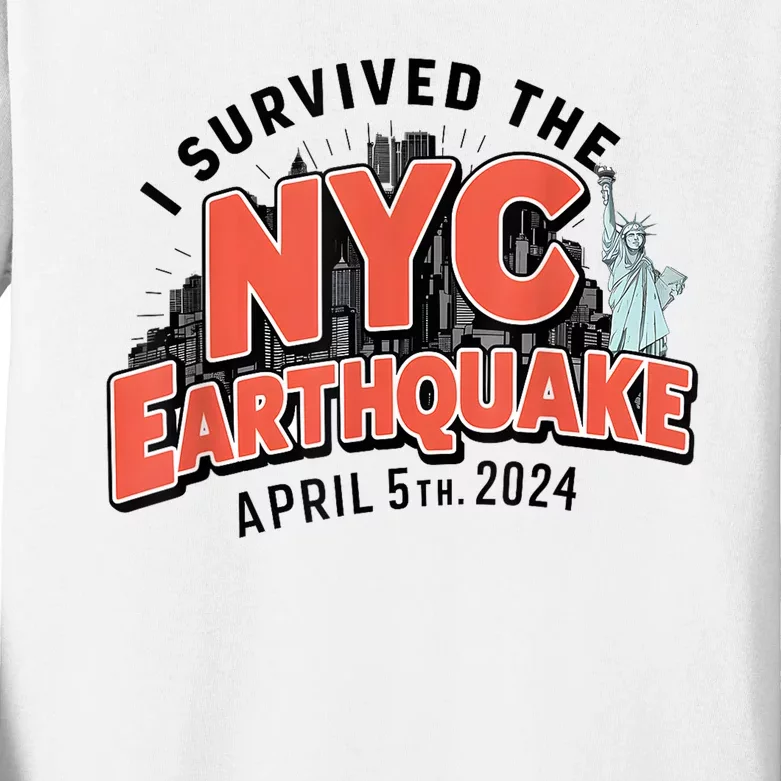 2024 Tristate Earthquake Survivor April 2024 Earthquake Kids Long Sleeve Shirt