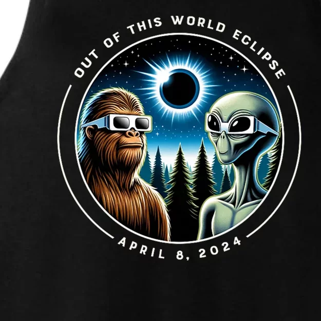 2024 Total Eclipse Bigfoot Alien Out Of This World Eclipse Ladies Tri-Blend Wicking Tank