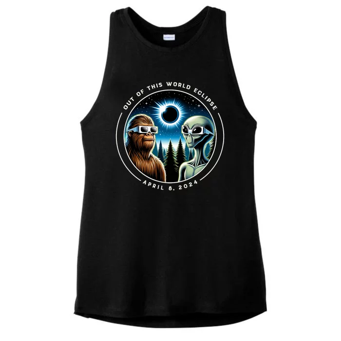 2024 Total Eclipse Bigfoot Alien Out Of This World Eclipse Ladies Tri-Blend Wicking Tank