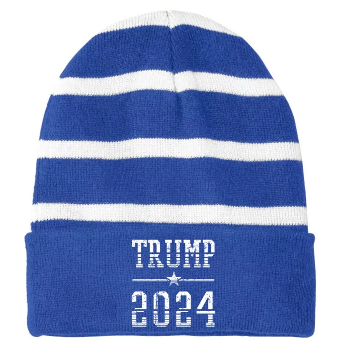 2024 Trump For President Gift Striped Beanie with Solid Band