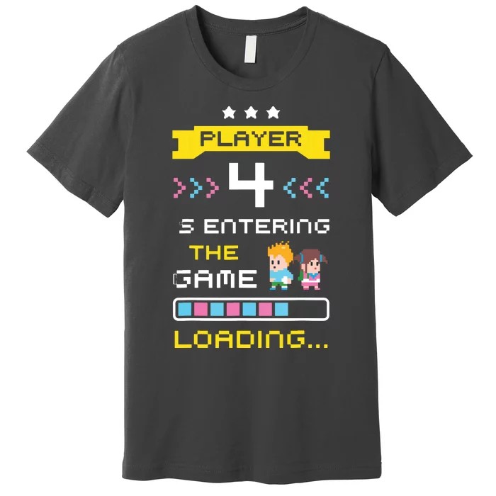 2nd Time Gaming Pregnancy Announcement Gamer Cute New Baby Premium T-Shirt