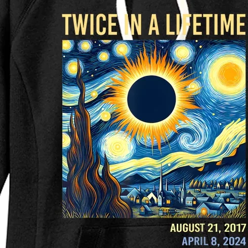 2024 Twice In A Lifetime Total Solar Eclipse Women's Fleece Hoodie