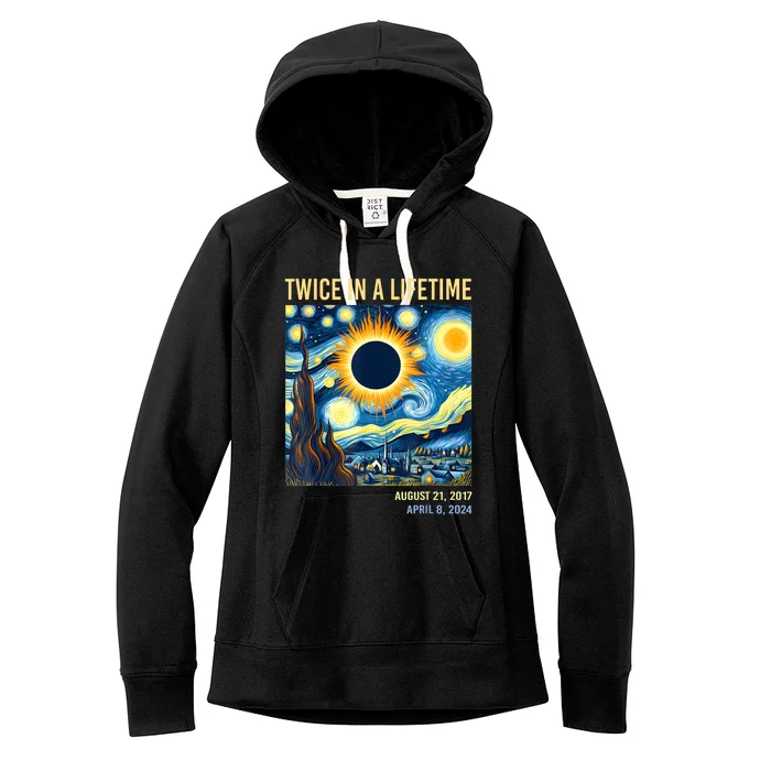 2024 Twice In A Lifetime Total Solar Eclipse Women's Fleece Hoodie