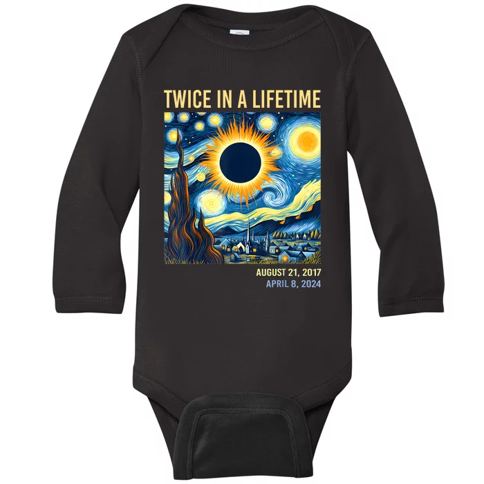 2024 Twice In A Lifetime Total Solar Eclipse Baby Long Sleeve Bodysuit