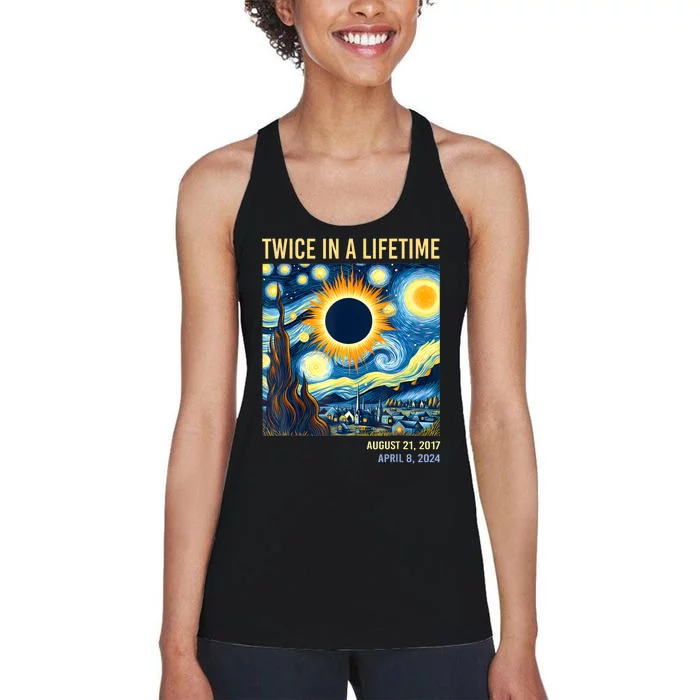 2024 Twice In A Lifetime Total Solar Eclipse Women's Racerback Tank