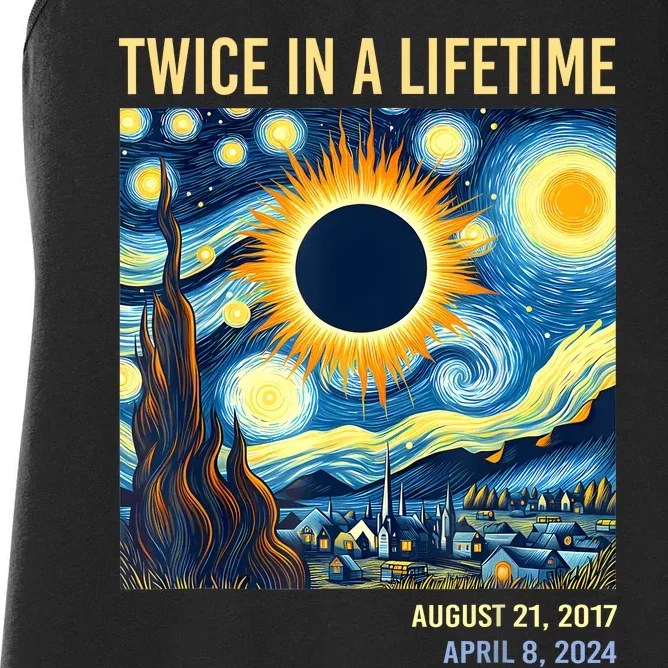 2024 Twice In A Lifetime Total Solar Eclipse Women's Racerback Tank