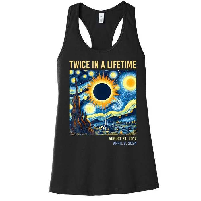 2024 Twice In A Lifetime Total Solar Eclipse Women's Racerback Tank