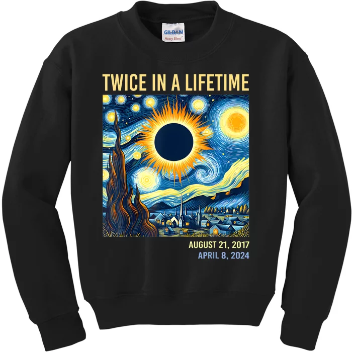 2024 Twice In A Lifetime Total Solar Eclipse Kids Sweatshirt