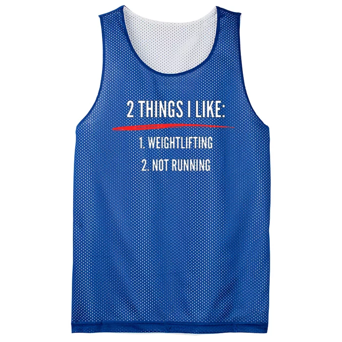 2 Things I Like Weight Lifting Not Running Funny Gym Mesh Reversible Basketball Jersey Tank