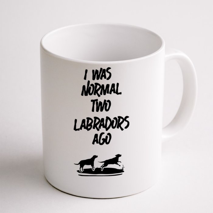 2 Two Labrador Retriever Ago Black Yellow Chocolate Lab Front & Back Coffee Mug