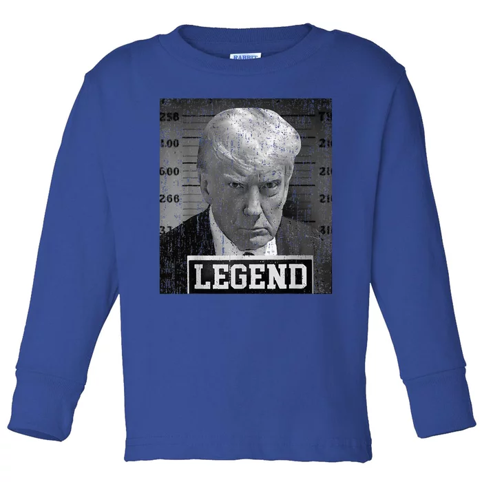 2024 Trump Mugshot Funny Donald Trump Legend Toddler Long Sleeve Shirt