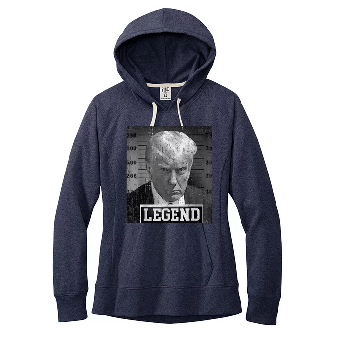 2024 Trump Mugshot Funny Donald Trump Legend Women's Fleece Hoodie