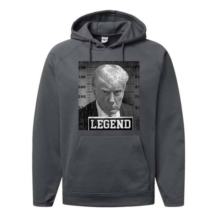 2024 Trump Mugshot Funny Donald Trump Legend Performance Fleece Hoodie