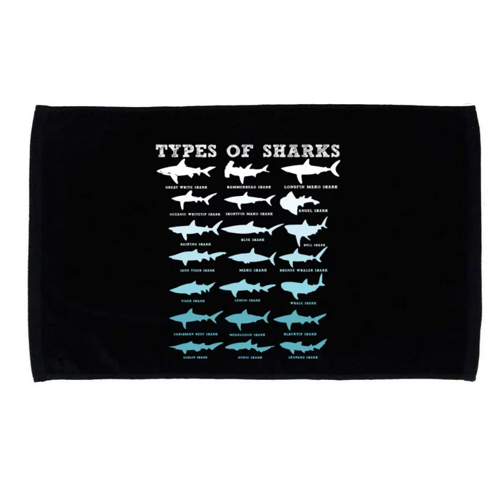 21 Types Of Sharks Marine Biology Microfiber Hand Towel