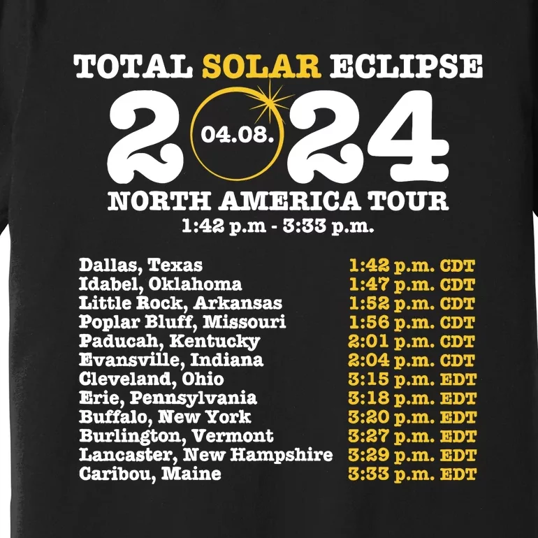 2024 Total Solar Eclipse April 8 Path Of The Eclipse Premium T-Shirt