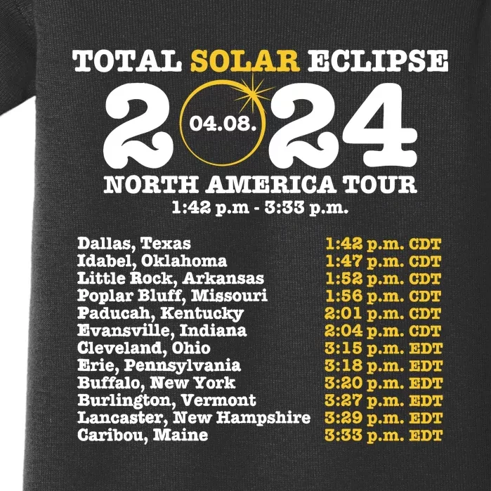 2024 Total Solar Eclipse April 8 Path Of The Eclipse Baby Bodysuit