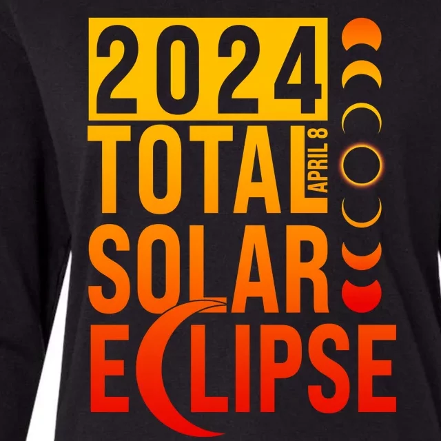 2024 Total Solar Eclipse April 8 Womens Cotton Relaxed Long Sleeve T-Shirt