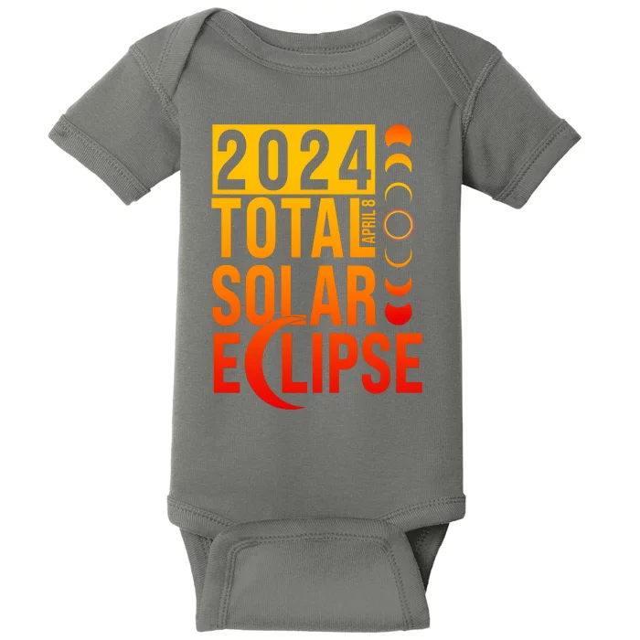 2024 Total Solar Eclipse April 8 Baby Bodysuit