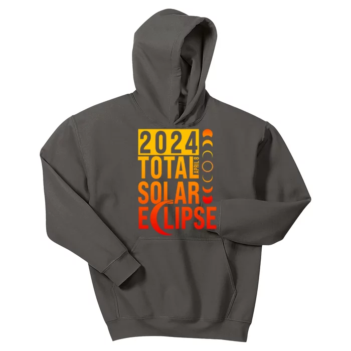 2024 Total Solar Eclipse April 8 Kids Hoodie