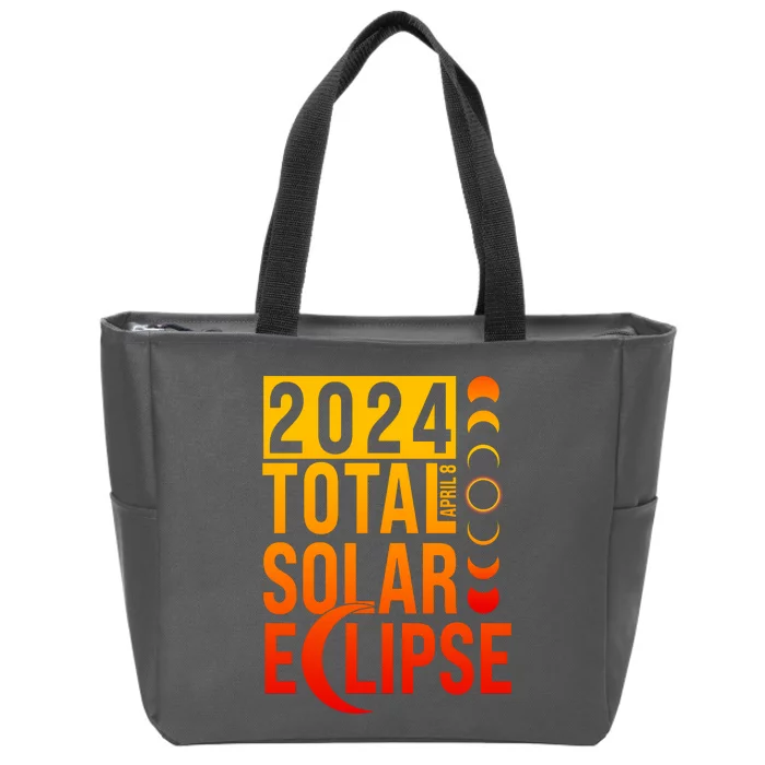 2024 Total Solar Eclipse April 8 Zip Tote Bag