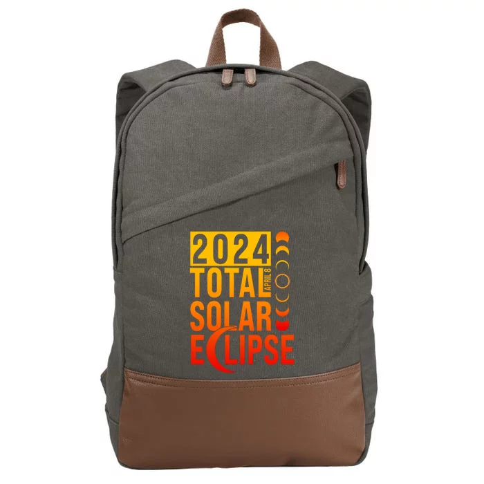 2024 Total Solar Eclipse April 8 Cotton Canvas Backpack