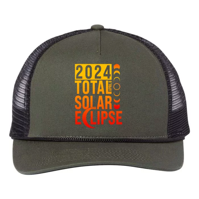 2024 Total Solar Eclipse April 8 Retro Rope Trucker Hat Cap