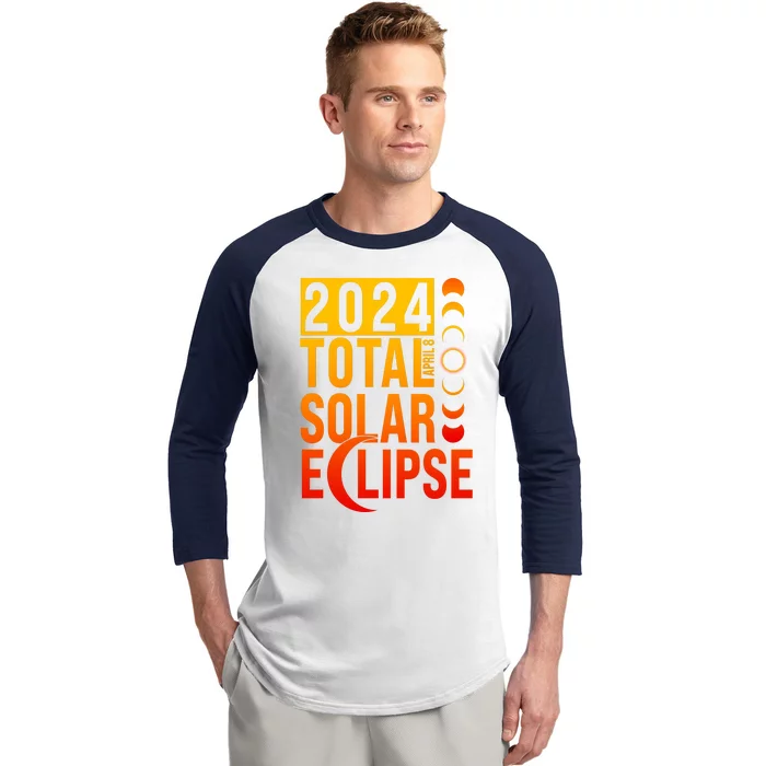 2024 Total Solar Eclipse April 8 Baseball Sleeve Shirt