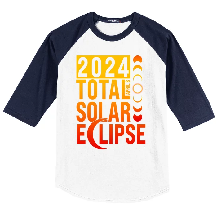 2024 Total Solar Eclipse April 8 Baseball Sleeve Shirt